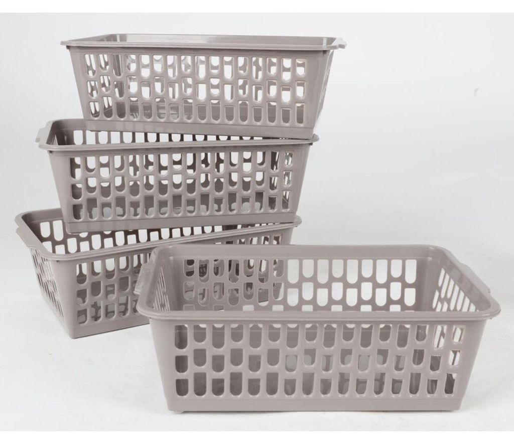 6x koše sada 4 úložných košů 25x15x8cm boxy koše police Obrázek produktu 