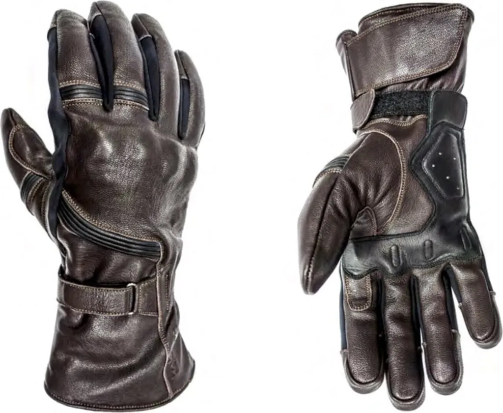 Gants moto hiver Helstons Titanium marron pour longs trajets