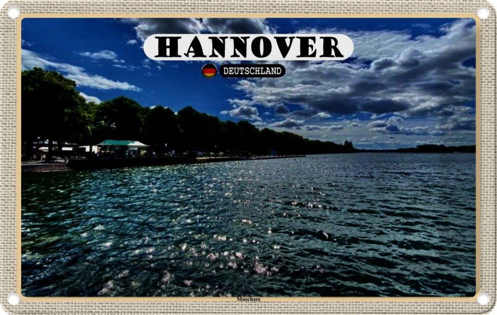 vianmo Blechschild 12x18 cm Hannover Maschsee Natur Bildmotiv Reisemotiv Abenteuer Reisen