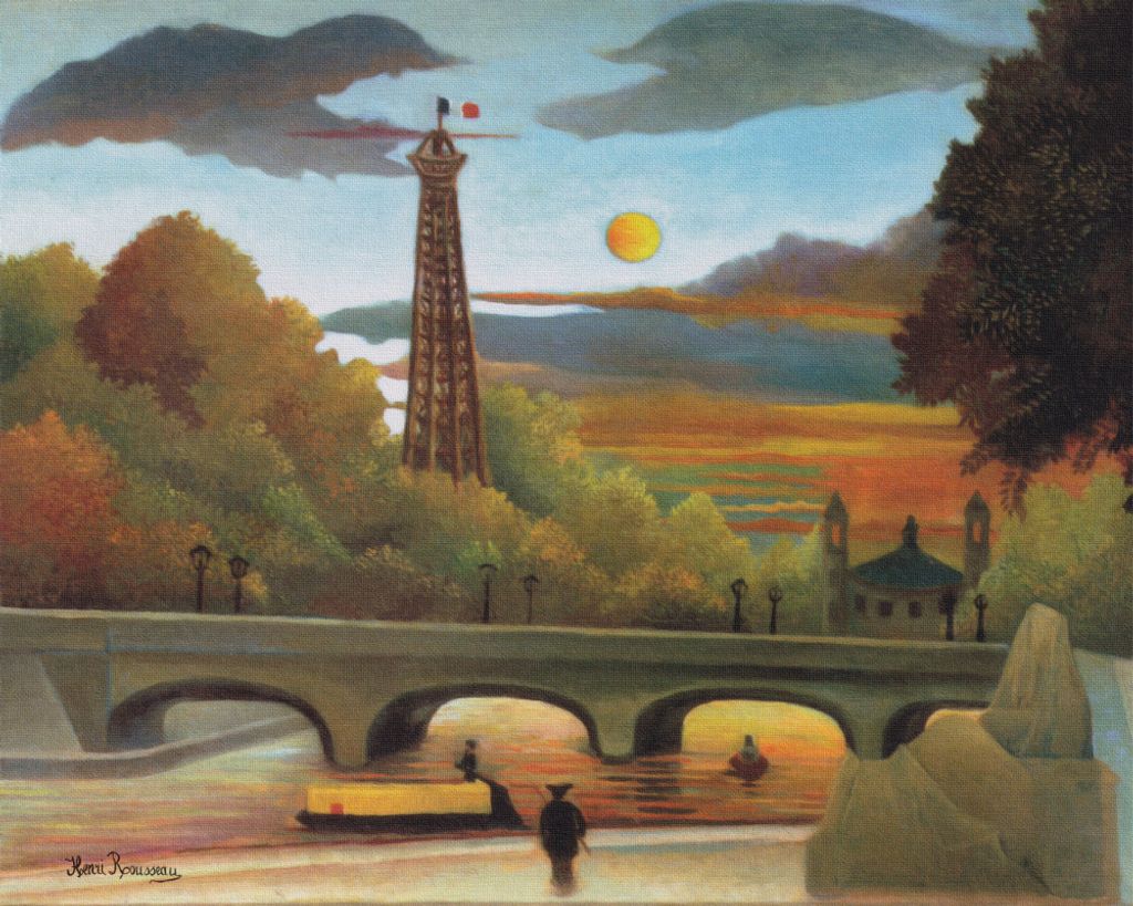 Henri Rousseau Kunstdruck Bild - Seine Und Eiffelturm In Der Abendsonne (40 x 50 cm)