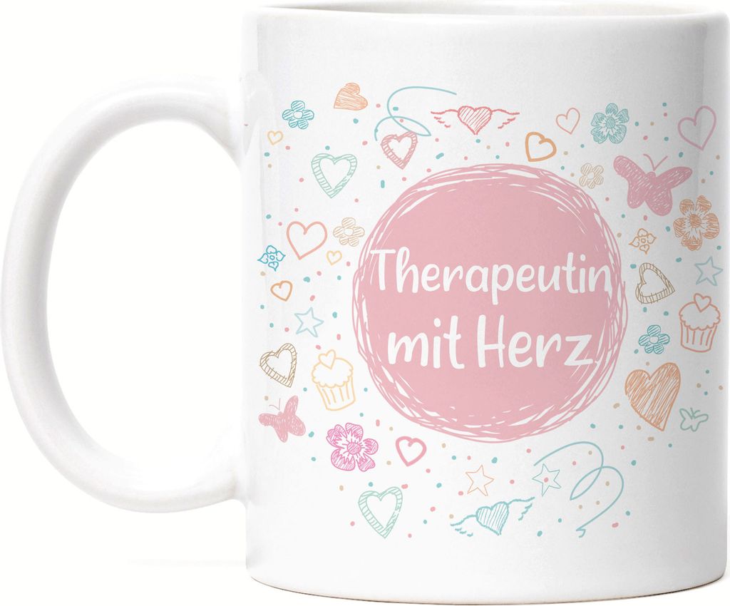 Therapeutin mit Herz Tasse Dankeschön Geschenk Danke Sagen Für Alles Therapie