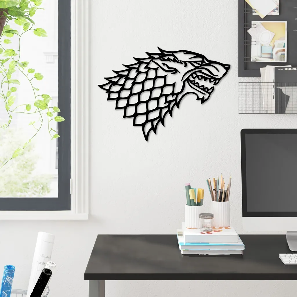 Decorazione Parete Metallo Wallity Game TNL1818 60x43cm Nero Moderno