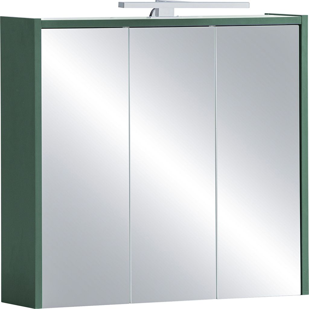 Spiegelschrank modern in grün mit LED-Beleuchtung ca. 65 cm breit LOANO-80