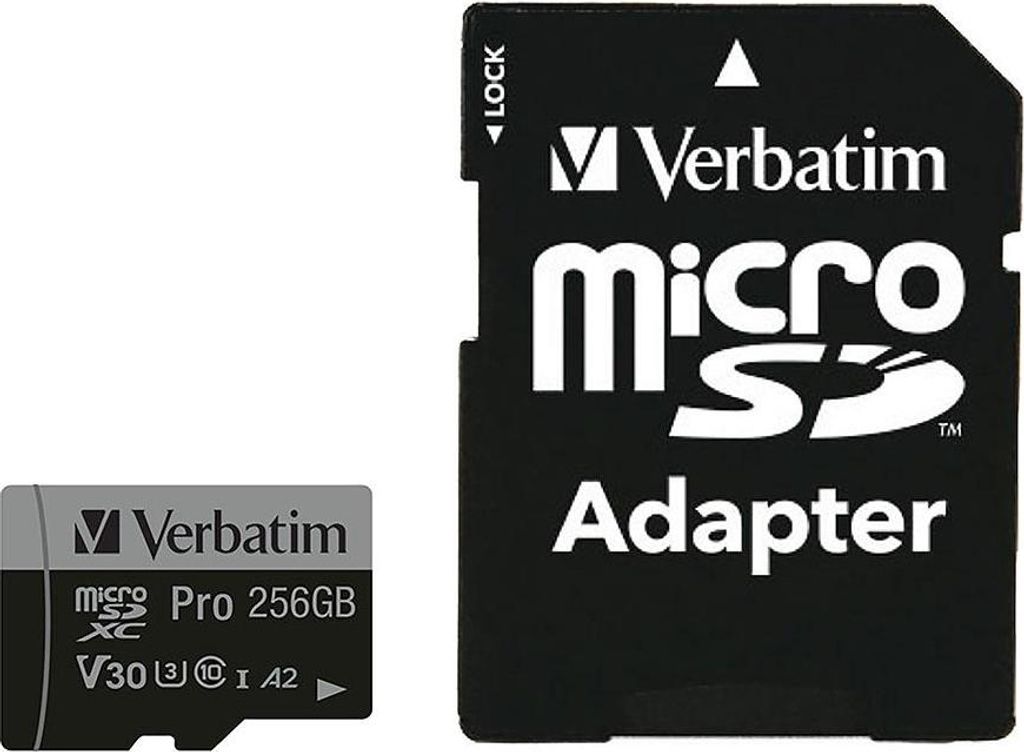 Verbatim Karta Microsd 256Gb + Adapterpro U3 Czarny/Noir Image du produit 