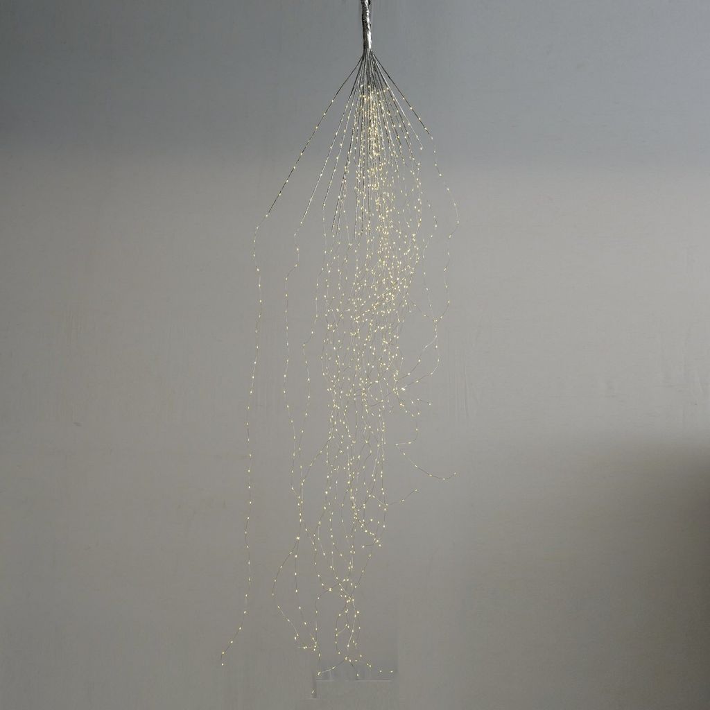 Lichterkette Funky, Zweig, 290 cm lang, silber