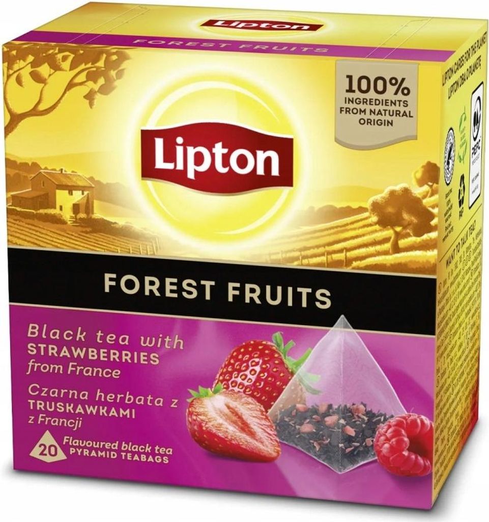 Herbata owocowa leśna Lipton Piramida 25 torebek Produktbild 