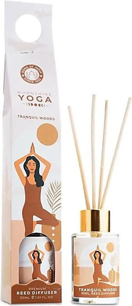 Moonshine Yoga Reed Diffuser Tranquil Woods – 30 ml Packung mit 4 Stück