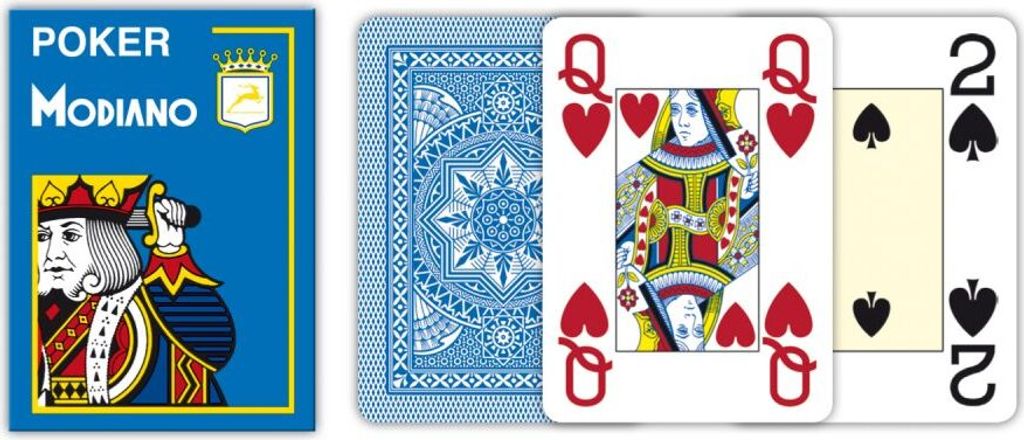 Modiano Spielkarten 486 - Poker Cristallo 4 Index azzurro