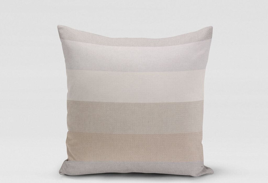 SCHÖNER LEBEN. Kissenhülle Streifen 9,5cm creme beige braun grau Größe 40x40cm (HxB) 40x40cm (HxB) Größe