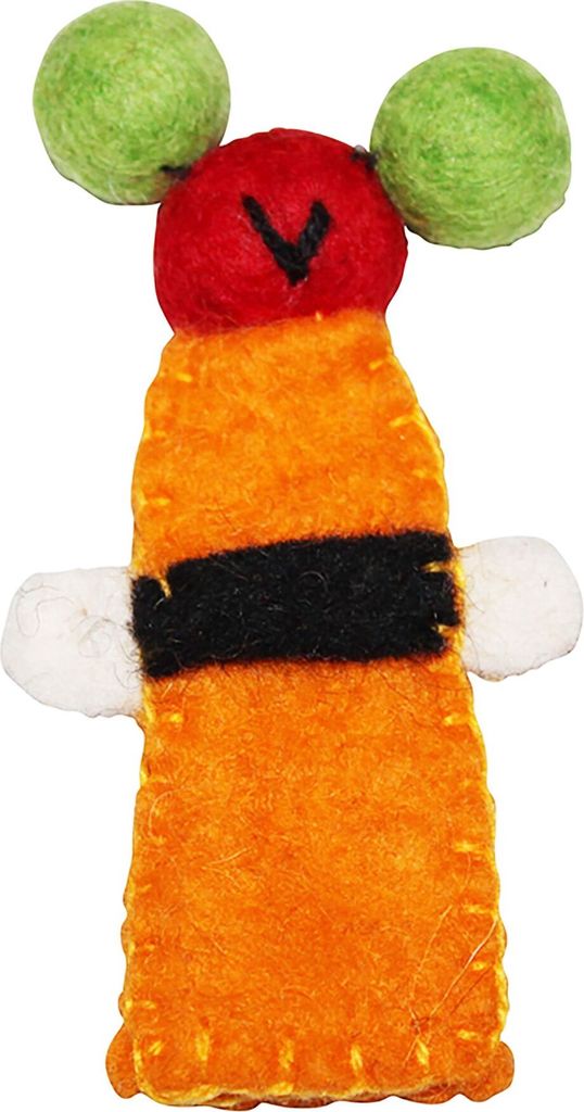 Fingerpuppe aus Filz - orange - Finger Püppchen