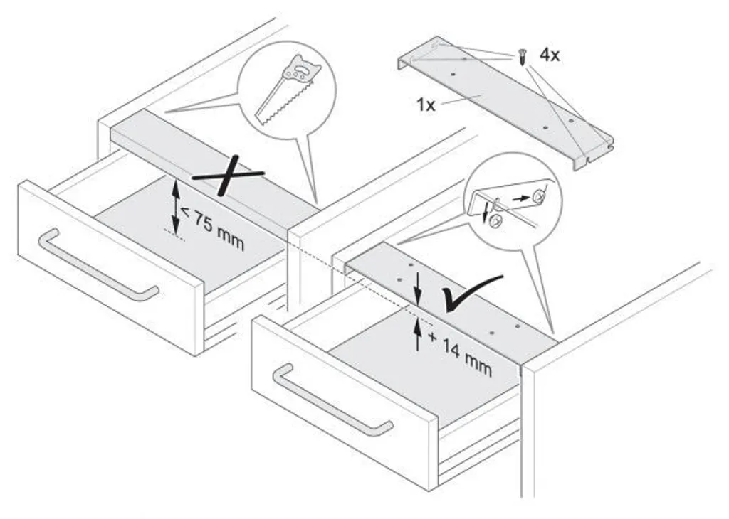 Cloison métallique amovible 45 cm - Acier haute résistance époxy - 2