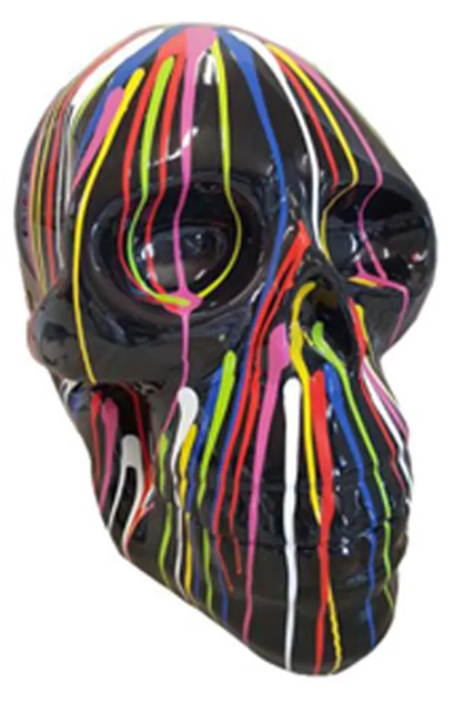 Grande Statue Crâne 66cm XXL Finition Abstraite Sculptée Design Navet