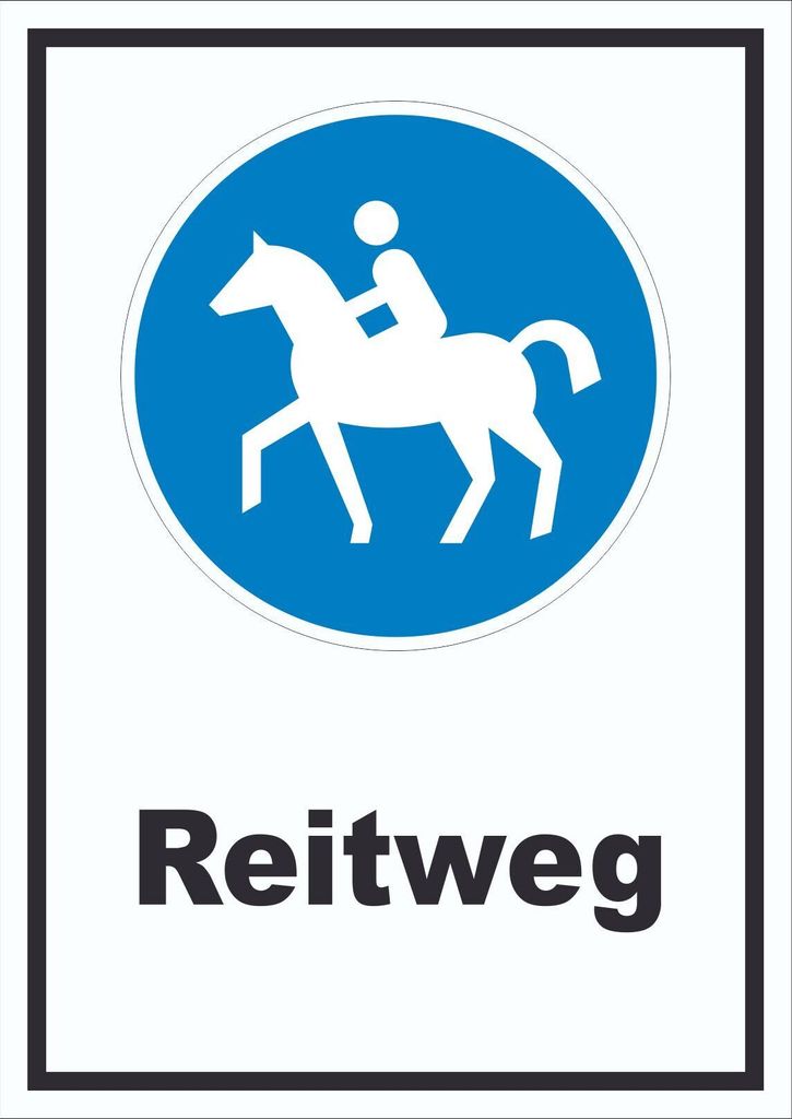 Schild Reitweg A3 (297x420mm)
