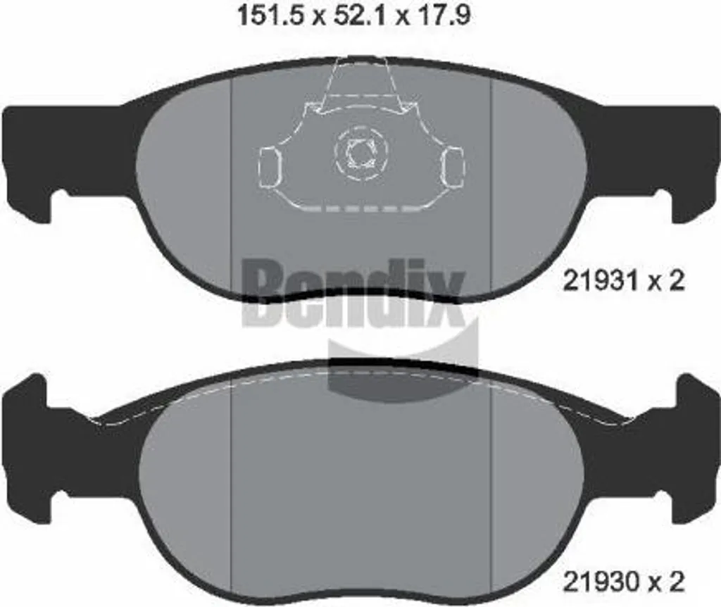 Bendix BPD1864 Plaquettes de frein Stop Bruit et Vibration Punto