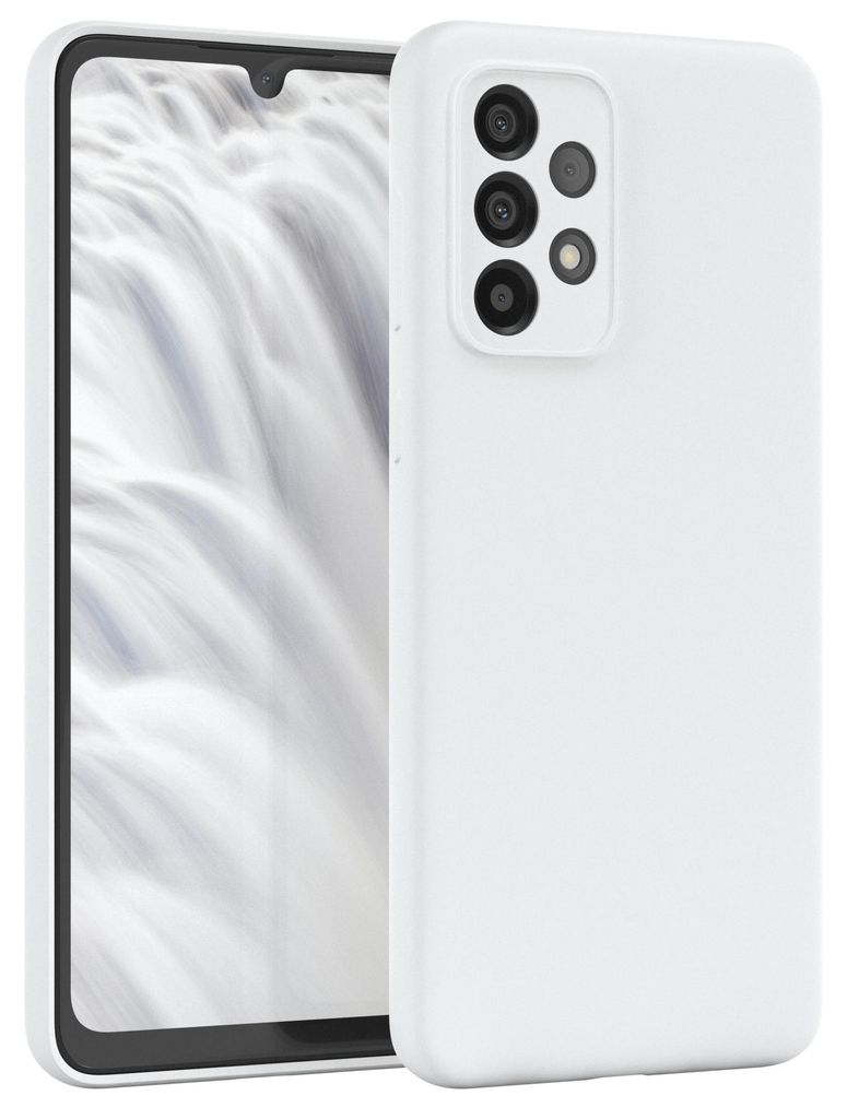 EAZY CASE Silikonhülle für Samsung Galaxy A33 5G Silikon Backcover Schutz in Weiß