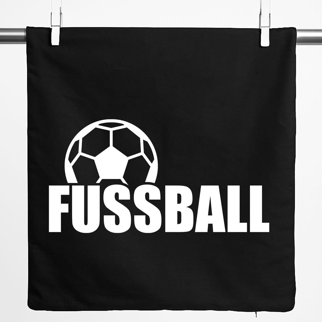 Huuraa Kissenbezug Fussball Ball 40x40cm Black Baumwolle Dekokissenbezug Geschenkidee