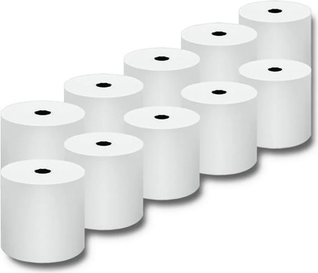 Qoltec 51892 Rotoli Carta Termica 80x80mm 55g BPA Free - 10 Pezzi