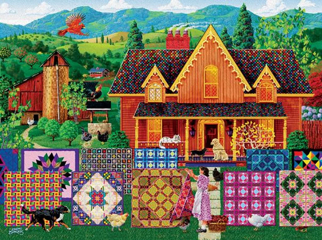 Puzzle 1000 pièces SunsOut Joseph Burgess Morning Day Quilt complet