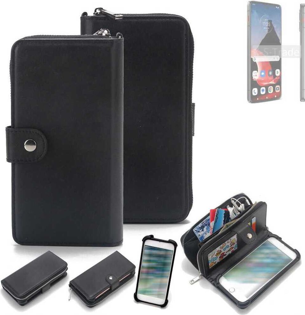 K-S-Trade 2in1 Handyhülle Schutzhülle kompatibel mit Motorola ThinkPhone & Portemonnee Cover Handy Hülle Case Etui Geldbörse Wallet Bookstyle