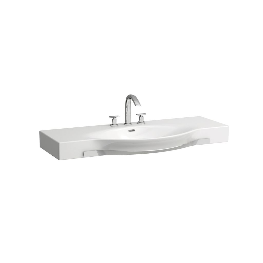 LAUFEN PALACE Waschtisch, 3 Hahnlöcher, mit Überlauf, mit Handtuchhalter, 1200x510mm, weiß, H8127040001081