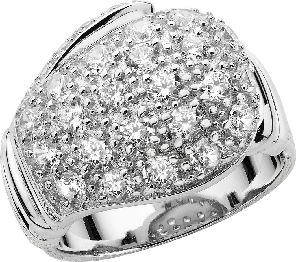 Funkiger 925 Sterling Silber Herren - Motivring mit Zirkonia, 61 (19.4); TRS22418RST