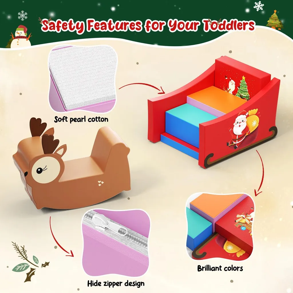 Blocs souples bébé en mousse latex - Set d'escalade 5 modules colorés