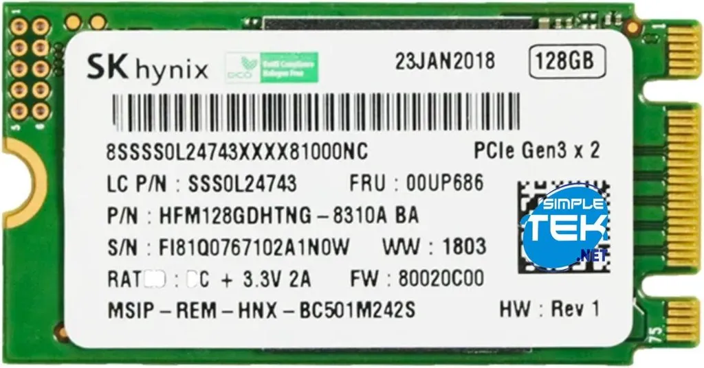 SSD NVMe M.2 2242 SK Hynix BC501 128GB HFM128GDHTNG PCIe - Low Latency