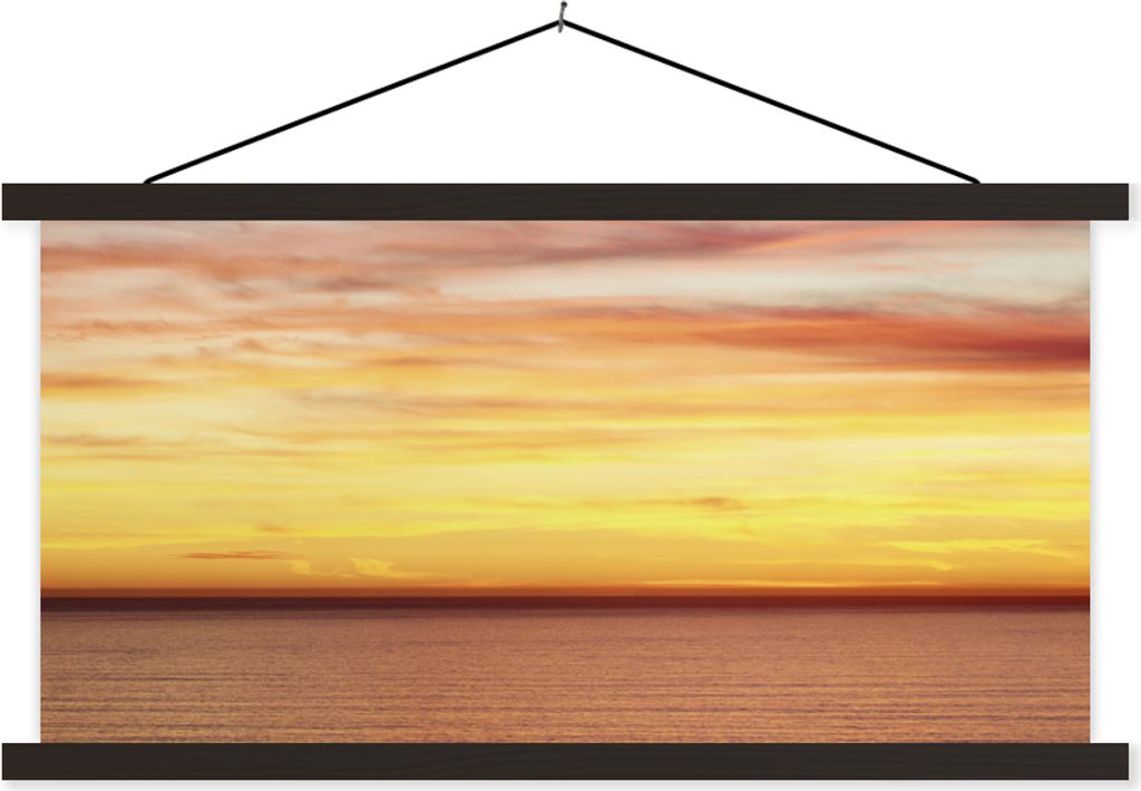 MuchoWow Textilposter Meer - Farben - Himmel 90x45 cm mit schwarzem Rahmen - Klemmleisten
