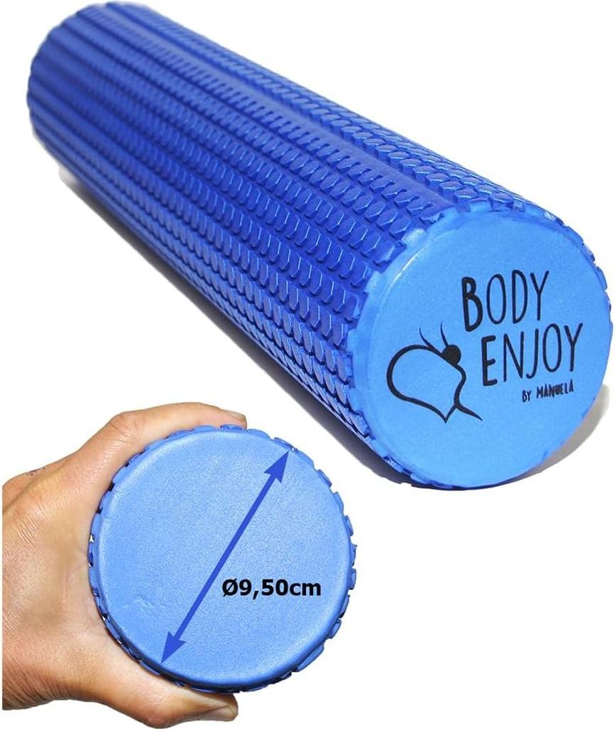 Foamroller Medium Faszienrolle für Rücken Wirbelsäulenmassage - Rückenstrecker Ø 95 cm x 43 cm - ozeanblau - Yoga Pilates Faszien Foam Roller ...
