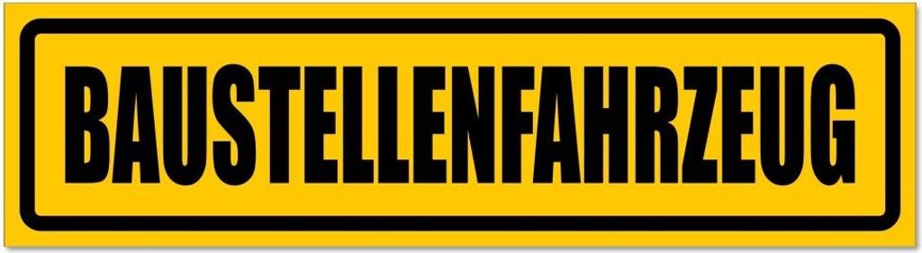 Kiwistar - Autoaufkleber - Gelb - Schwarz - 60 x 16 cm - Baustellenfahrzeug invertiert - Hinweis Aufkleber Sticker für Auto, Kfz, Fahrrad, PKW, LKW