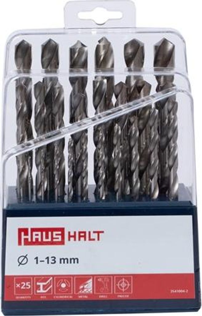 Haushalt Hss Twist Drill Set 25Pcs White 1-13Mm