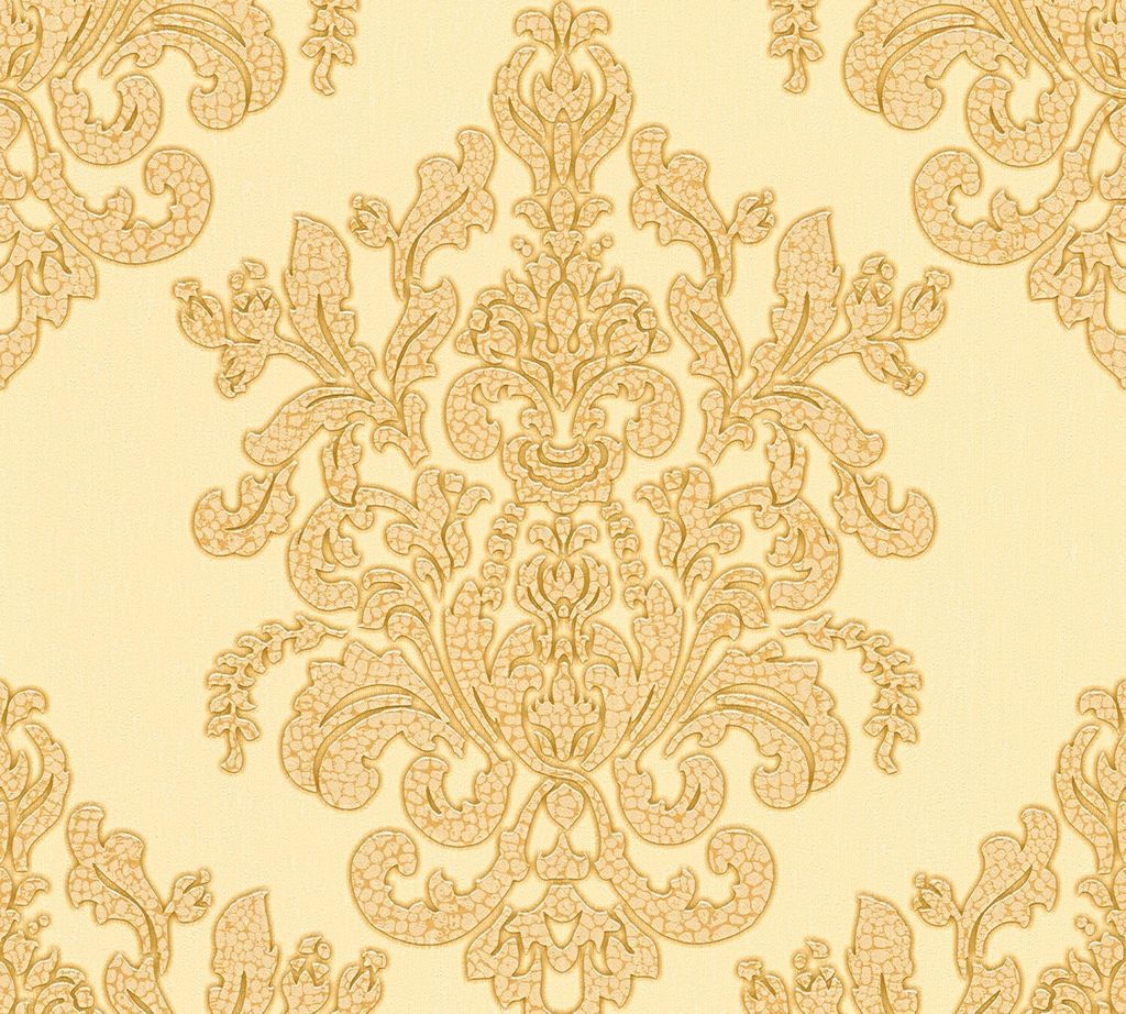 A.S. Création Barocktapete Hermitage Tapete mit Ornamenten Vliestapete gold gelb beige 10,05 m x 0,53 m