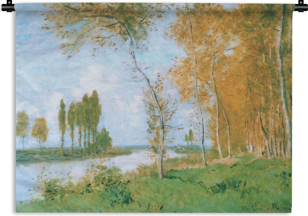 MuchoWow Wandteppich Wandbehang Der Frühling in Argenteuil - Gemälde von Claude Monet 150x112.50 cm Tapisserie Dekoration Wandtuch - Wanddecke ...
