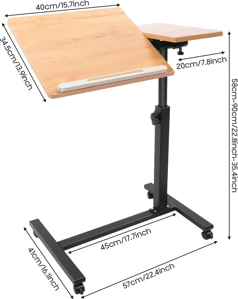 Support ordinateur pour lit et canapé, table d'appoint hauteur 90cm - 3