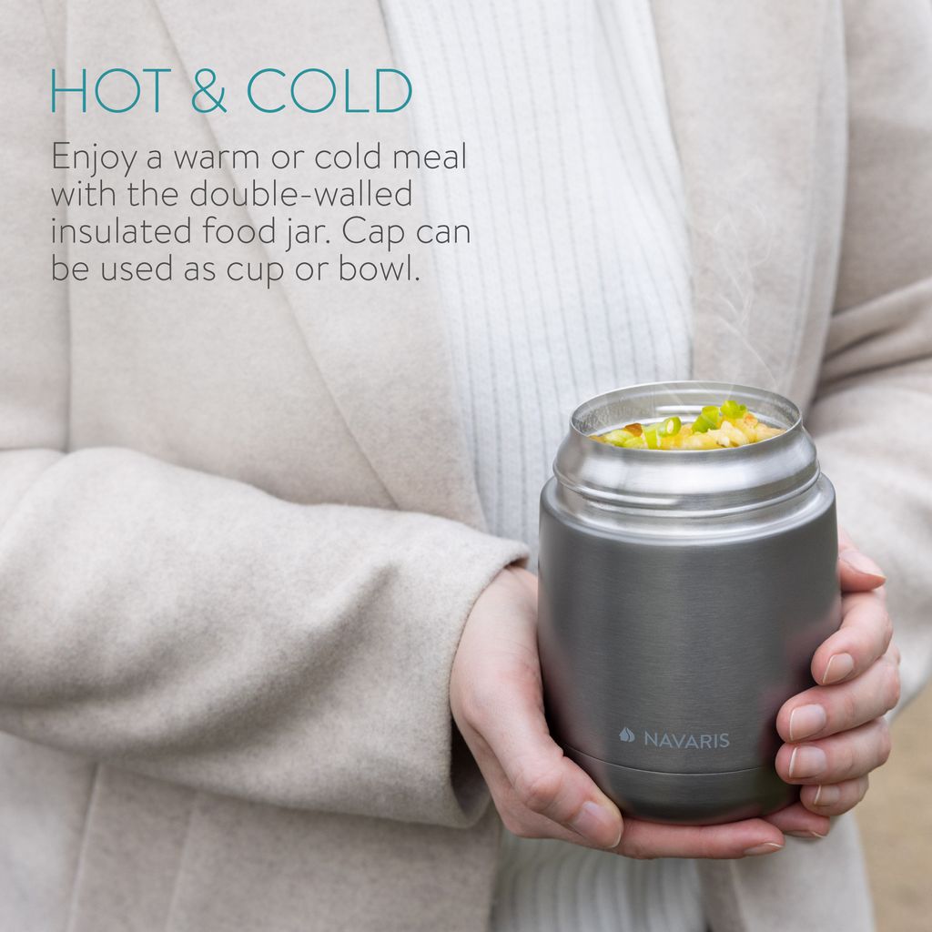 Navaris 450ml Thermobehälter für Essen - Edelstahl Produktbild 5