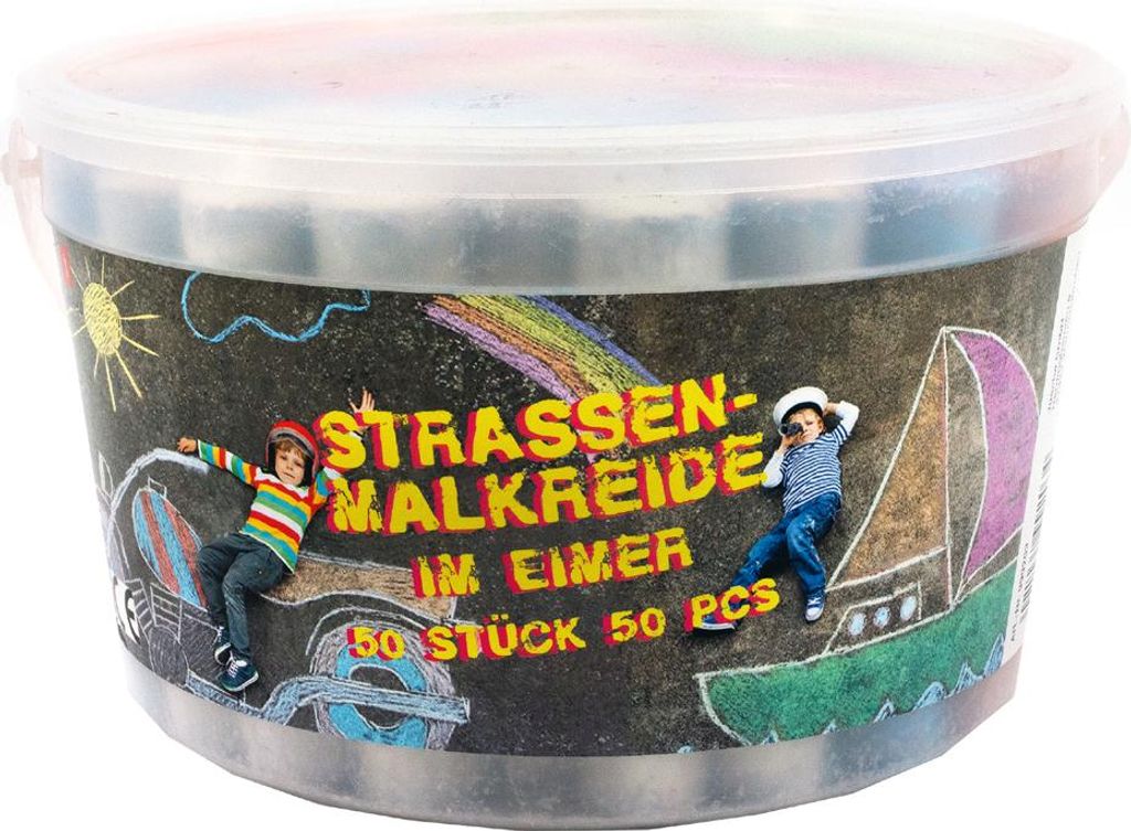 JAMASIA Straßenmalkreide Kunststoffeimer 50 Kreiden Produktbild 