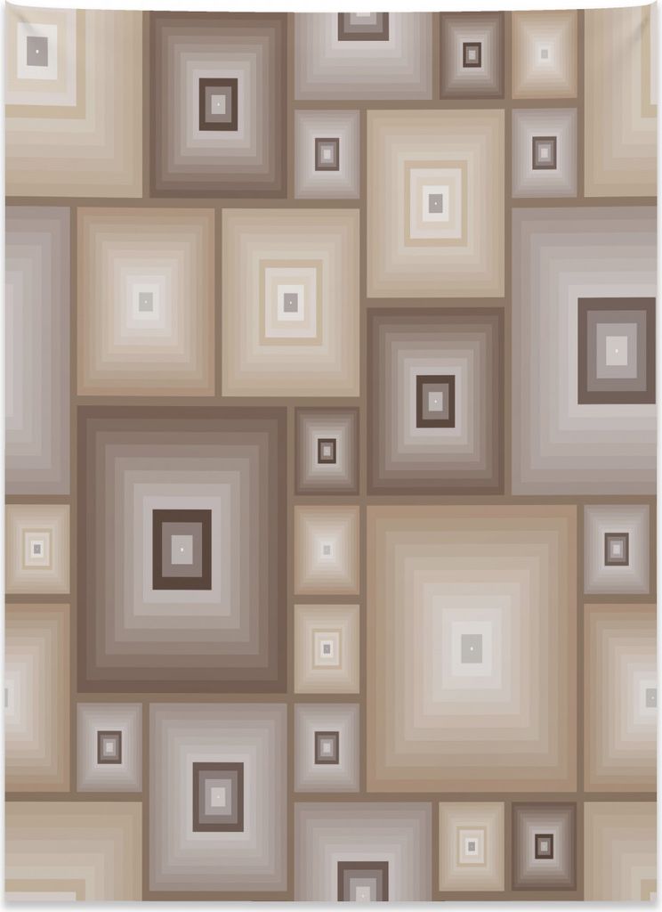 Abakuhaus Jahrgang Wandteppich, Kubische quadratische Retro Form aus Weiches Mikrofaser Stoff Kein Verblassen Klare Farben Waschbar, 110 x 150 cm, ...