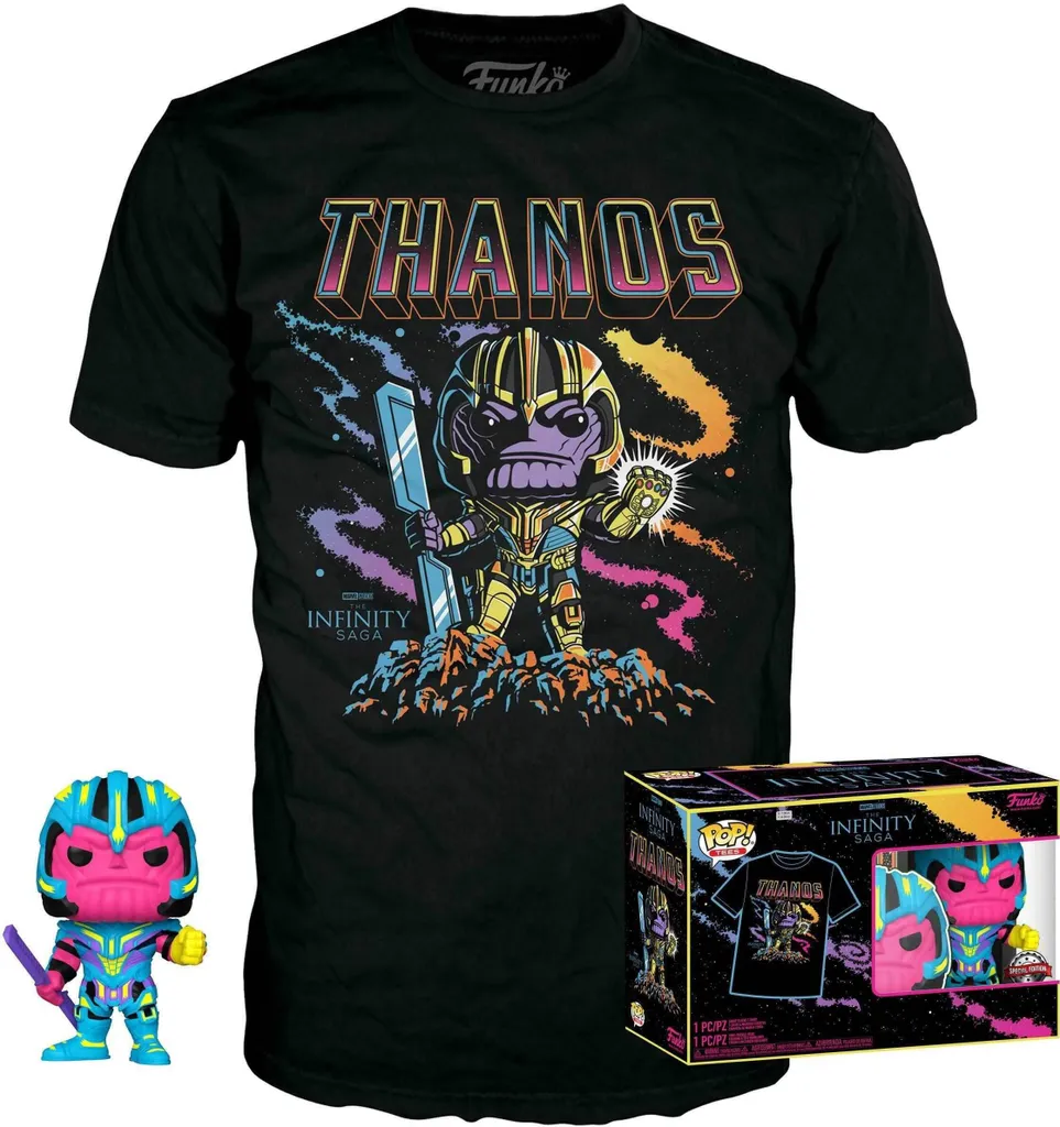 Pack Figurine Funko Pop Thanos avec T-shirt Marvel Infinity Saga Edition