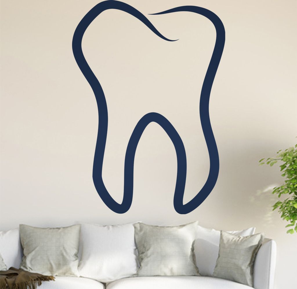 Zahn Wandtattoo in 6 Größen - Wandaufkleber Wall Sticker - Dekoration, Küche, Wohnzimmer, Schlafzimmer, Badezimmer