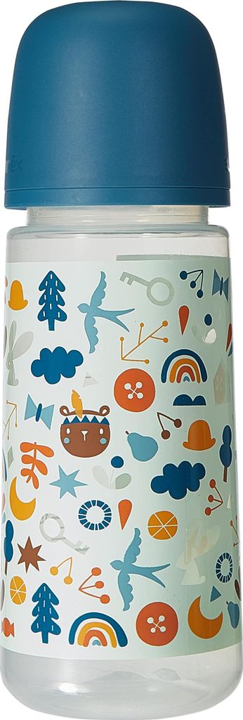 Suavinex 307088 Flaschen 360 ml mit symmetrischer Sauger Links Pro Dichte für Kinder ab + 6 Monaten, hellblau - 108 g Hellblau Wald 108.00 g (1er ...