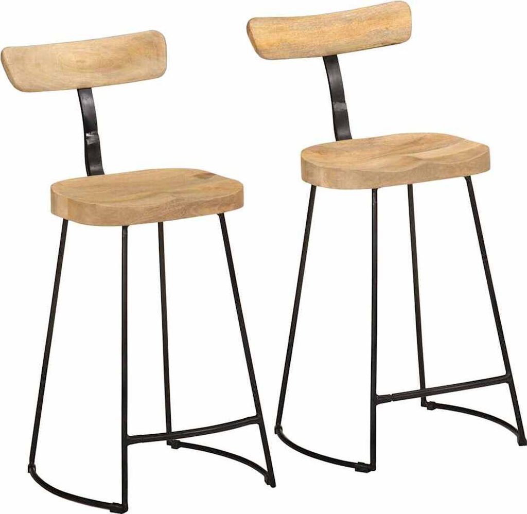 Barhocker 2 Stk. 49x43x88 cm Mango Massivholz