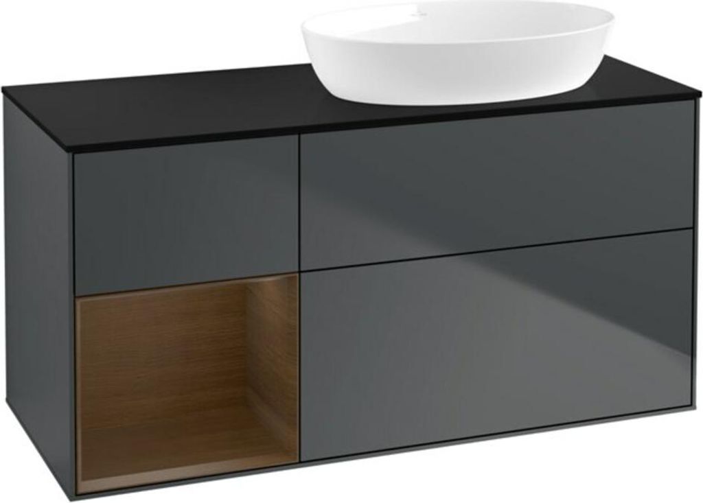 V&B Waschtischunterschrank Finion 120cm, Pl b m, Reg wal ven, md bl. m Lac