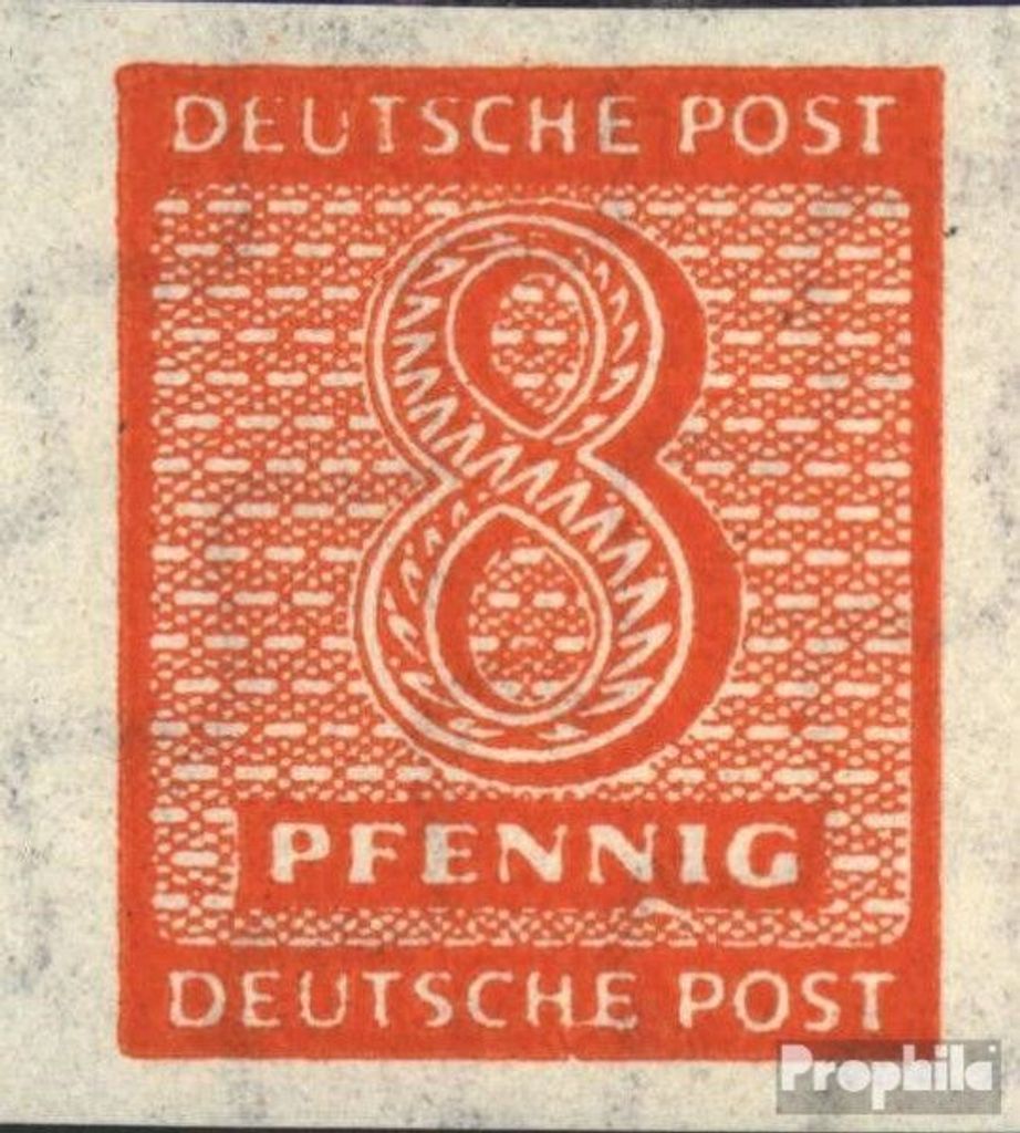 Briefmarken Sowjetische Zone (All.Bes.) 1945 Mi 118II, H und E verbunden (Feld 51) postfrisch Ziffer