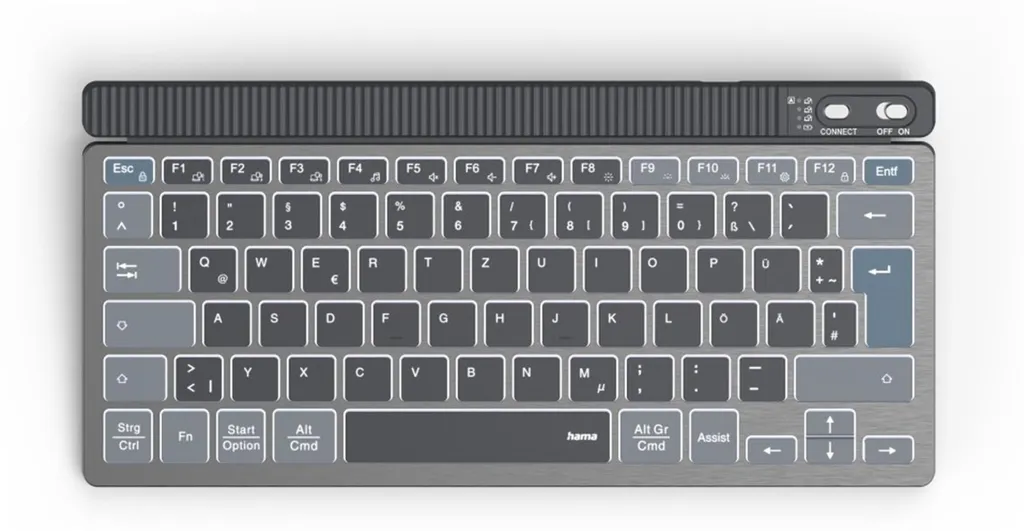 Clavier pour Télétravail Hama WK-700 Multi-Device Sans Fil et Éclairé SW