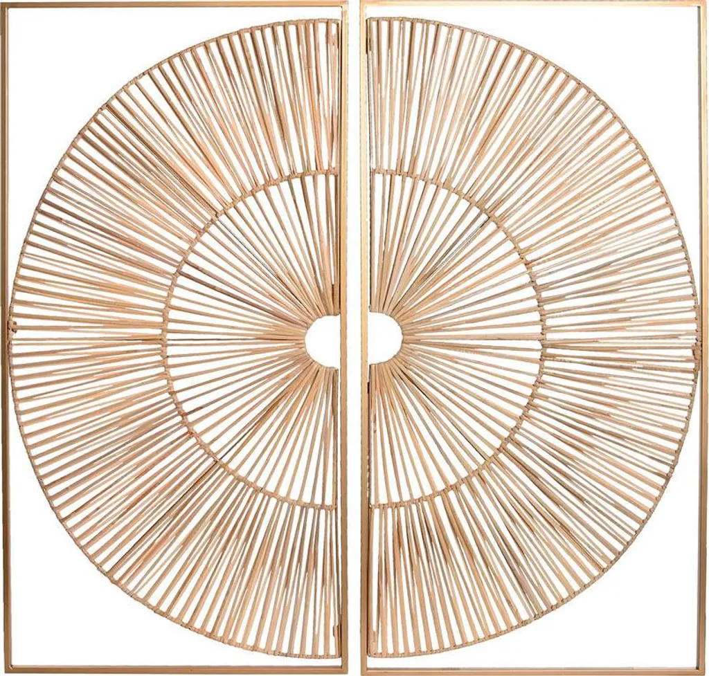Habillage mural grand format Home ESPRIT Or naturel 50x100 cm (2 unités)