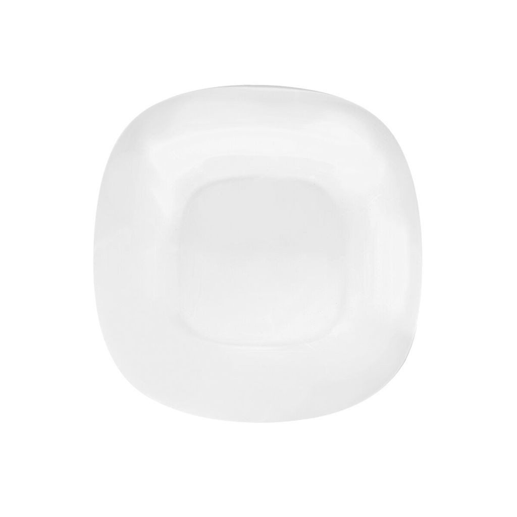 Weißer quadratischer Dessertteller aus elegantem Opalglas