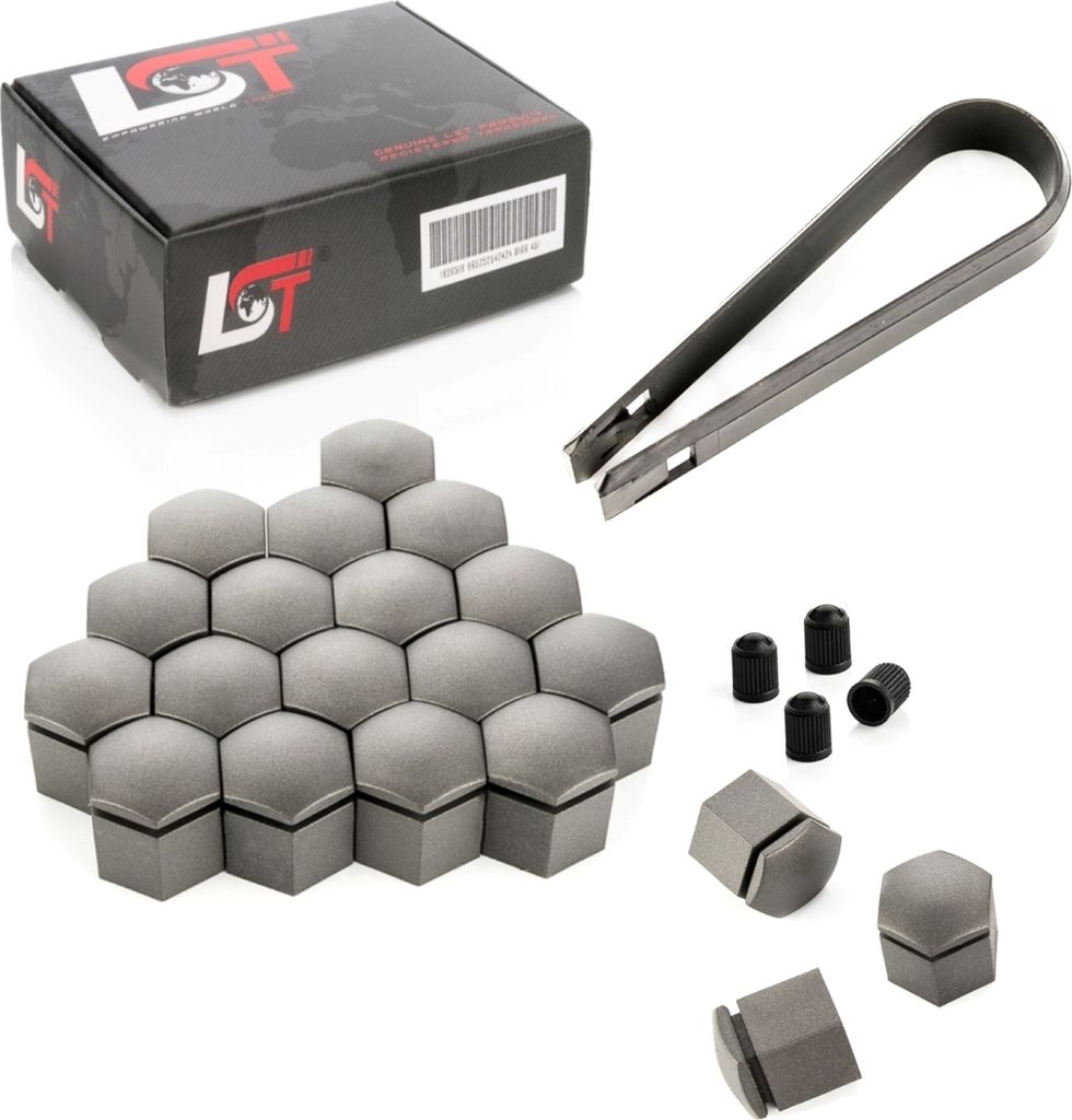 20x Radschrauben Abdeckkappen Radschraubenkappen 19 mm grau für AUDI PORSCHE