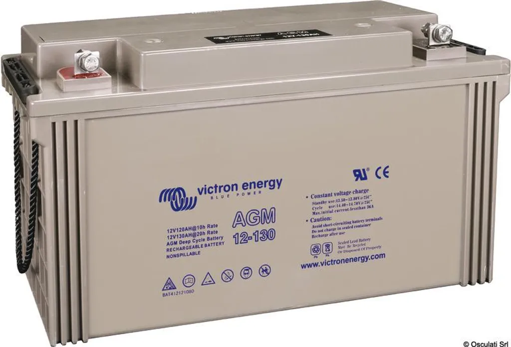Batterie AGM 130Ah étanche et sans entretien Osculati 12.416.02 12V