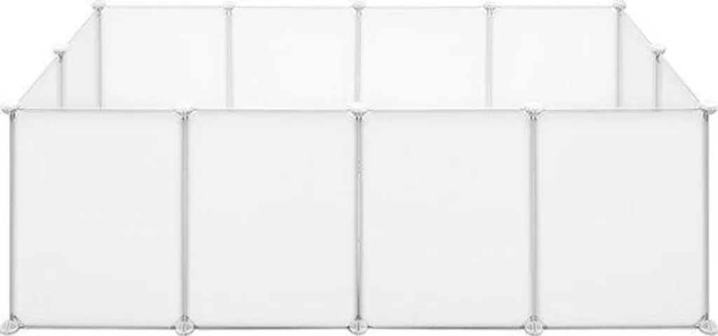 Parc pour petits animaux modulable, clôture intérieure blanche 12 pans