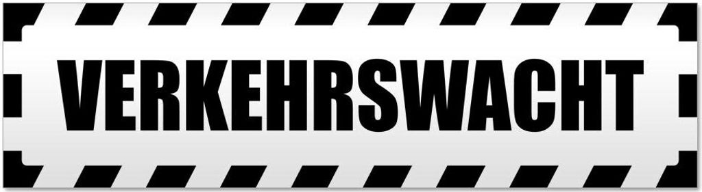 Kiwistar - Autoaufkleber - Schwarz - 60 x 16 cm - Verkehrswacht gestreift - Hinweis Aufkleber Sticker für Auto, Kfz, Fahrrad, PKW, LKW